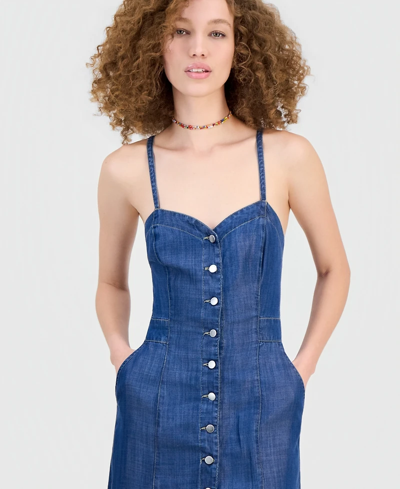 Guess Women's Edna Denim Button-Front Midi Dress