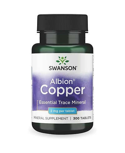 Swanson Copper Antioxidant Immune System Red Blood Cell Support Mineral Supplement copper chelate 2 mg 300 Tablets