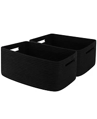 Gnuadz 2-pack Woven Rope Storage Basket Shelves Closet Cube Bins Gift