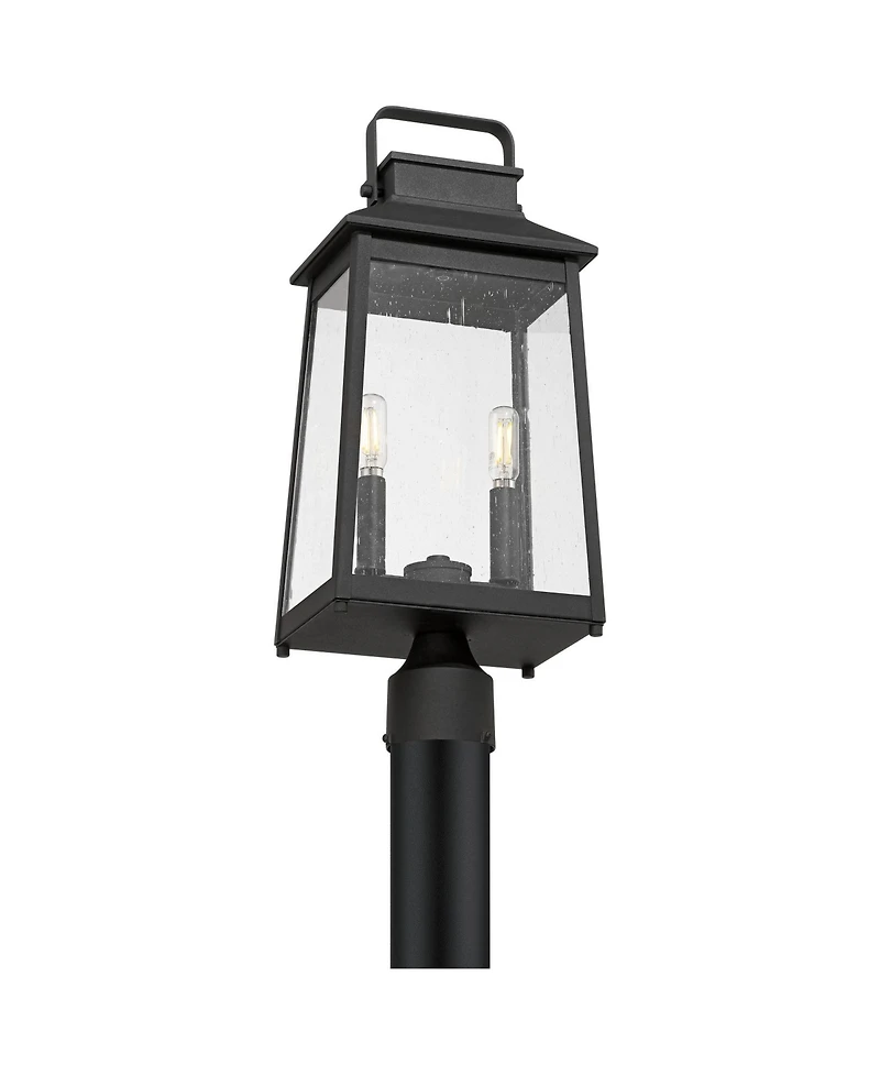 John Timberland Jubliee 20 High Modern Outdoor Post Light Fixture Pole Porch Set of 2 2-Light Metal Clear Glass Shade