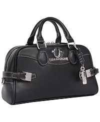 True Religion Brooks Smooth Pu Belted Satchel - Women s Top Handle with Detachable Crossbody Strap