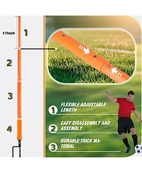 Hikeen Telescopic Length Soccer Poles Fixed and Collapsible Options Agility Training Hurdles and Football Obstacle