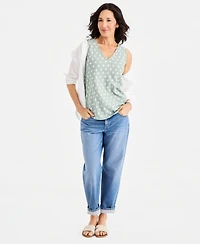 Style & Co Women's Printed V-Neck Tank Top, Macy's Exclusive