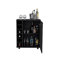 Flynama Cisco Bar Cart for Living Room with Bottle Storage and Casters