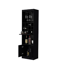 Flynama Multi-Storage Bar Cabinet with Rack, 71.1"H Compact Freestanding Home Bar
