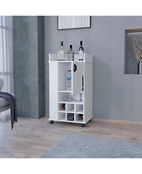 flynama Bar Cart with 2 Cabinets with Casters Finish