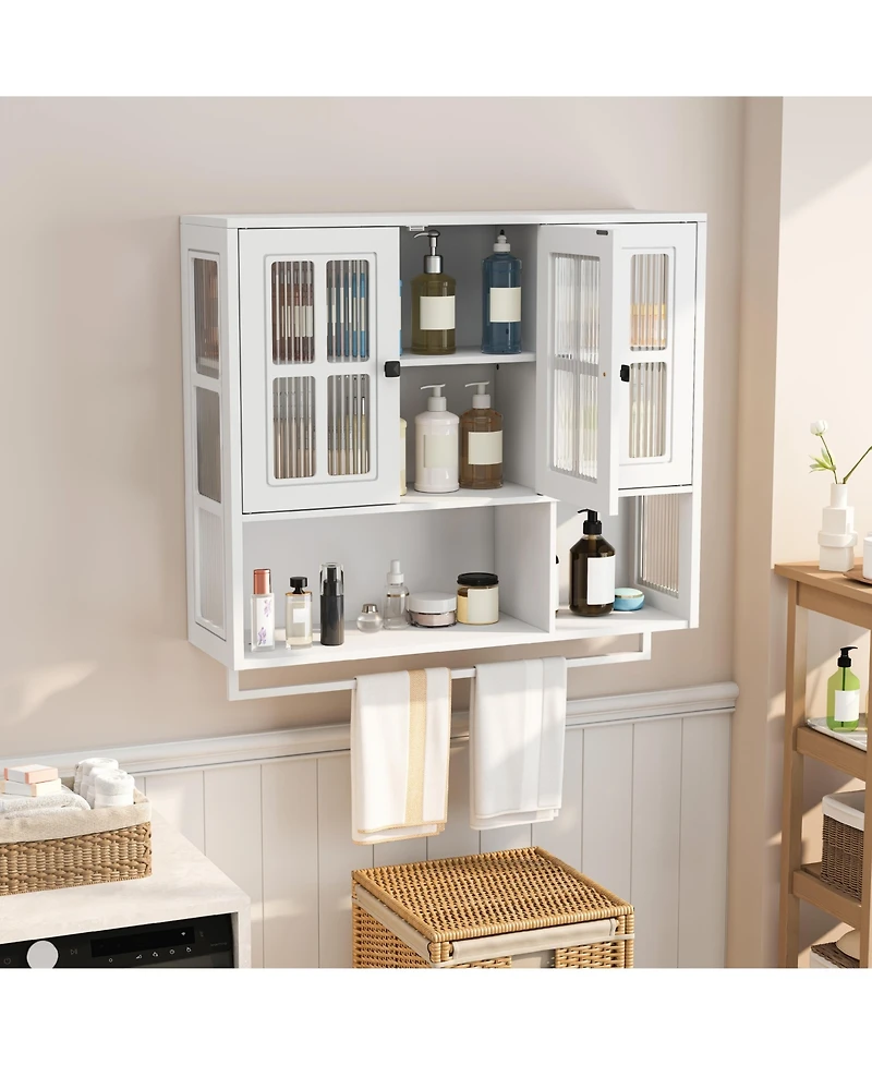 Flynama Bathroom Wall Cabinet with 12 Cabinets Finish