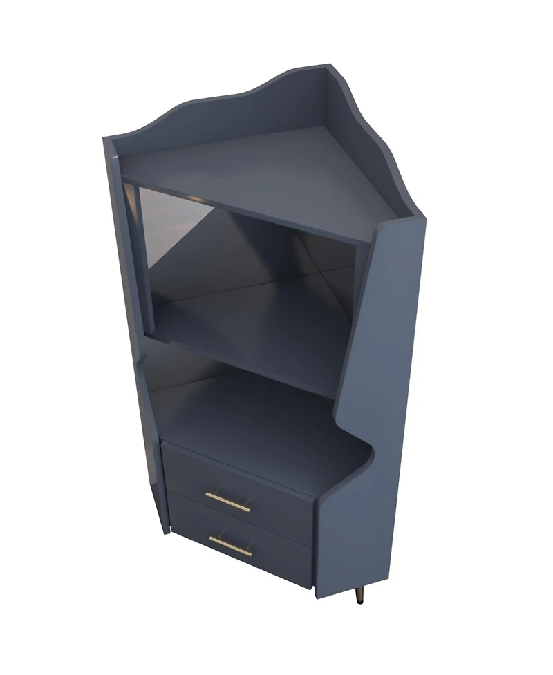 Flynama Corner Bar Cabinet 50" H with 15 Cabinets, 3 Drawers Finish