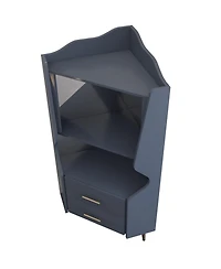 Flynama Corner Bar Cabinet 50" H with 15 Cabinets, 3 Drawers Finish