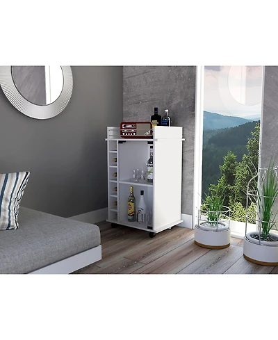 Flynama Bar Cart with 1 Cabinet with Casters Finish