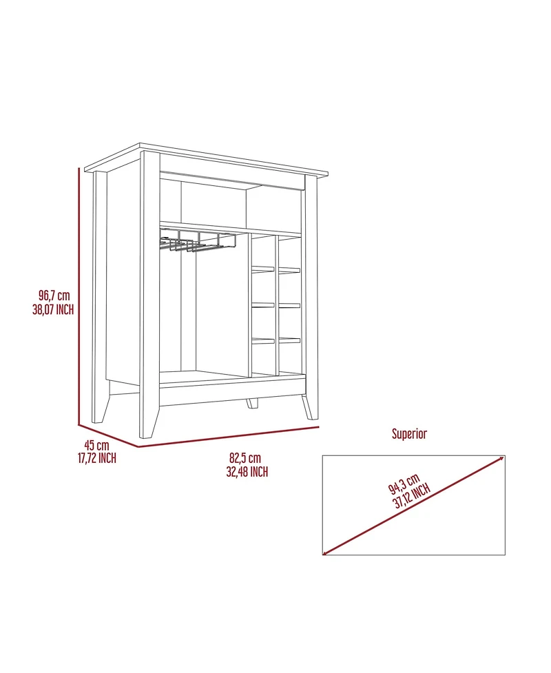 Flynama Carbon Espresso 6-Bottle 1-Drawer 1-Shelf Bar Cabinet