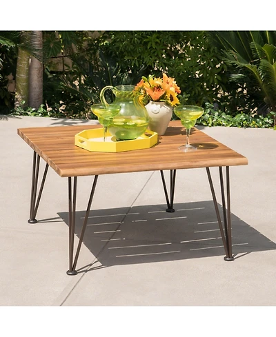 Mondawe Wood and Metal Outdoor Coffee Table