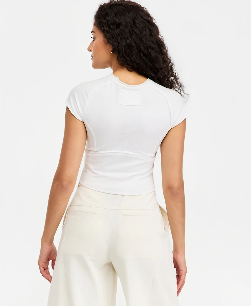 Free People Women's Protagonist Crewneck Cotton T-Shirt