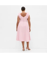 City Chic Women's Roselyn Ruffle Tulle Midi Dress