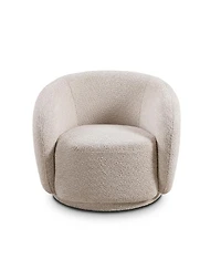 Streamdale Furniture Streamdale 360degree(s) Swivel Boucle Accent Chair with Solid Wood Frame