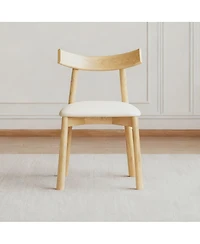Streamdale Furniture Modern Wood Dining Chairs with Leather Cushions (Set of 2