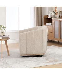 Streamdale Furniture 31.89" Wide Modern Chenille Cushioned Metal Base 360degree(s) Swivel Chair