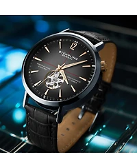 Stuhrling Mens 1021 Quasar Skeleton Automatic 42mm Watch