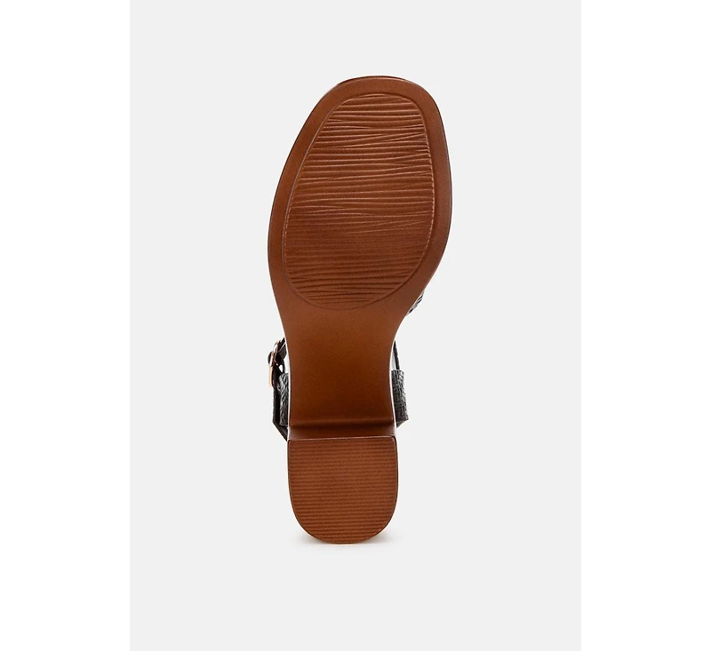 London Rag Women's Elenia Platform Block Heel Sandals
