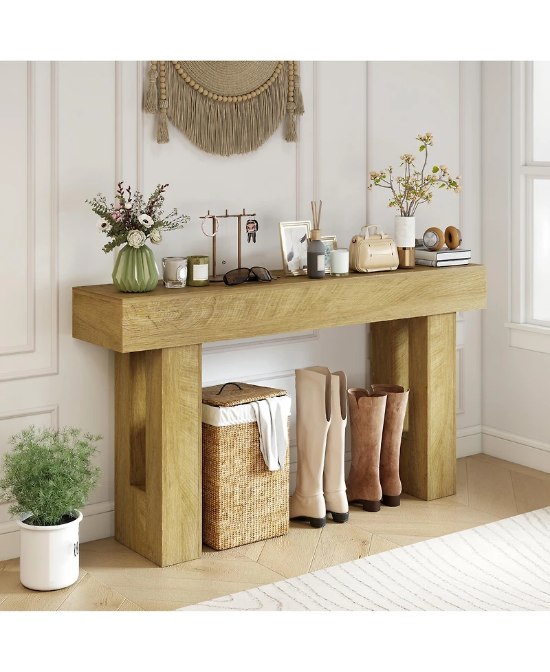 Homcom 42 Inch Console Table, Narrow Sofa Table Behind the Couch,