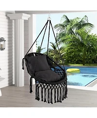 Sugift Hanging Hammock Chair with Soft Seat Cushion and Sturdy Rope Chain