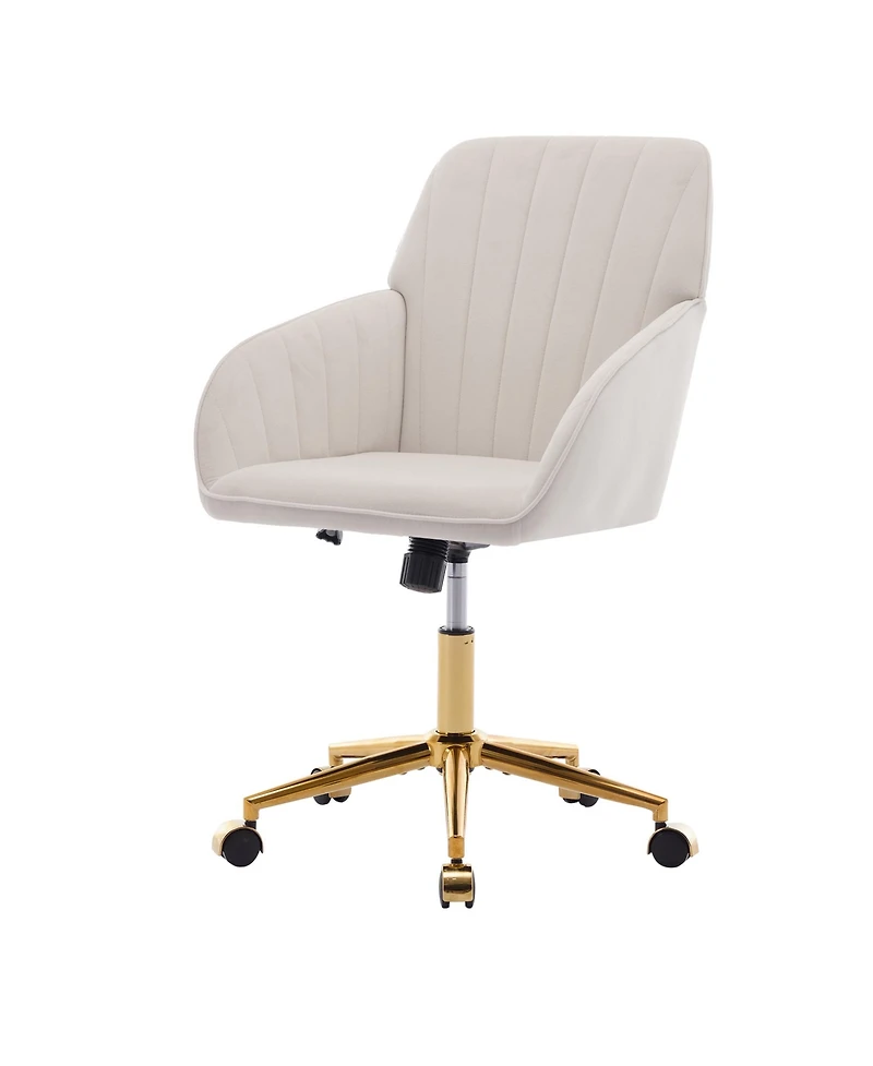Flynama Gold Base Luxury Ergonomic Swivel Office Chair,Long Sitting Comfort Chair