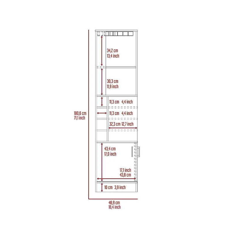Flynama Corner Bar Cabinet with 3 Cabinets 12 Wine Rack Oak Finish