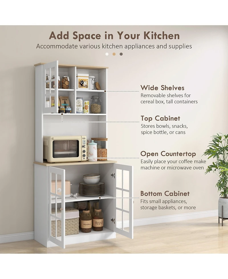 Flynama Bar Cabinet 72" H x 14.5" W with 12 Cabinets, 3 Shelfs Finish