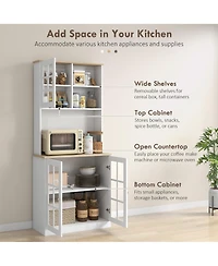 Flynama Bar Cabinet 72" H x 14.5" W with 12 Cabinets, 3 Shelfs Finish