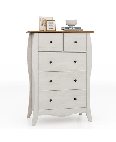 Gouun Closet Storage Organizer with 5 Folding Fabric Drawers and Anti-tipping Kit