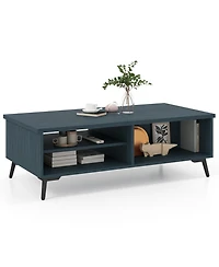 Gouun 47-Inch Mid Century Modern 2-Tier Coffee Table with Storage