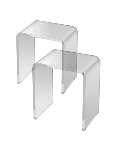 Gouun Acrylic C-Shaped End Tables Set of 2 Lucite