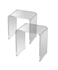 Gouun Acrylic C-Shaped End Tables Set of 2 Lucite