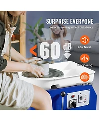 Yobtop Pottery Wheel Clay Forming Machine, 0-300RPM Speed, Handle and Pedal Control, Abs Detachable Basin, Diy Kit for Adults and Beginners