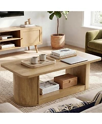 Tribesigns Coffee Table with Storage, 47.3-Inch Modern Coffee Tables for Living Room, 2-Tier Rectangular Center Accent Furniture
