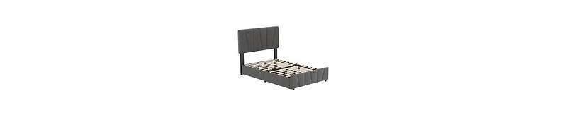 Homfan Bed Frame with Adjustable Headboard