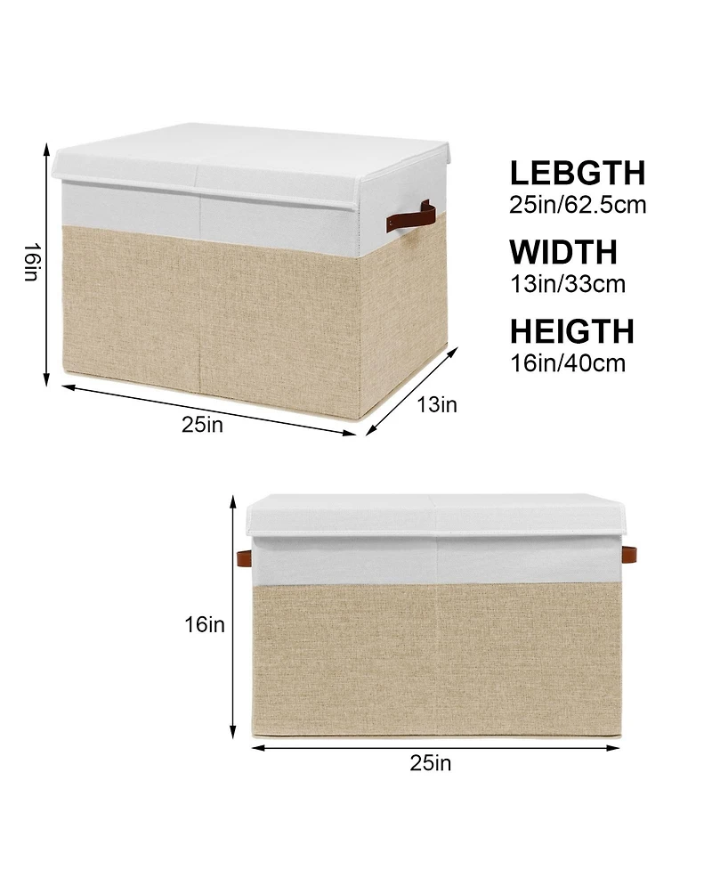 Gnuadz Storage Box With Lid Sturdy Toys Chest Organizer Dividers Closet Bedroom Playroom
