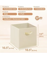 Gnuadz 4 Pack Cubes Collapsible Bins Fabric Foldable Organization Closet Shelves Offices Toys