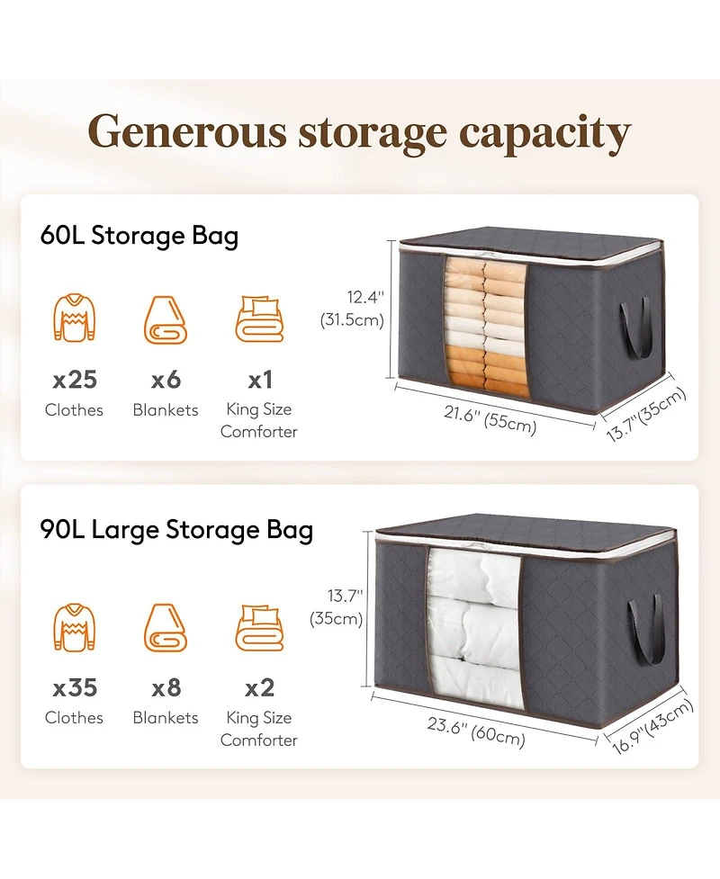 Gnuadz Clothes Storage Bins With Lids Foldable Blanket Bags Gift Basket