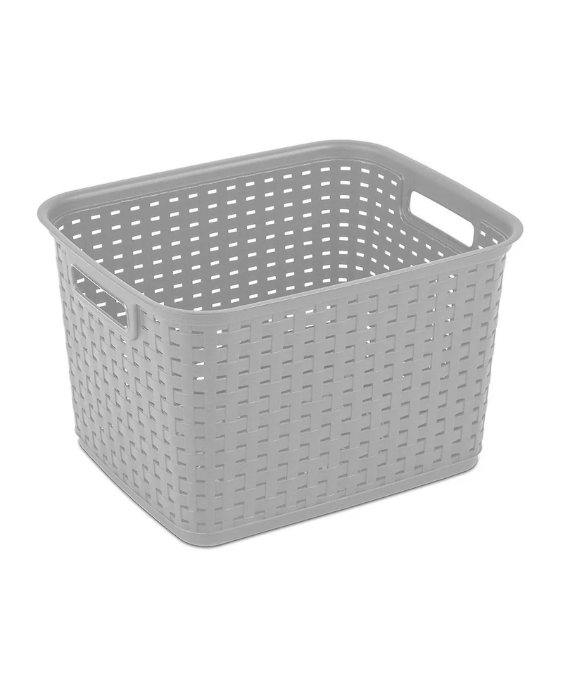 Gnuadz Tall Weave Woven Plastic Storage Baskets With Handles Gift Basket