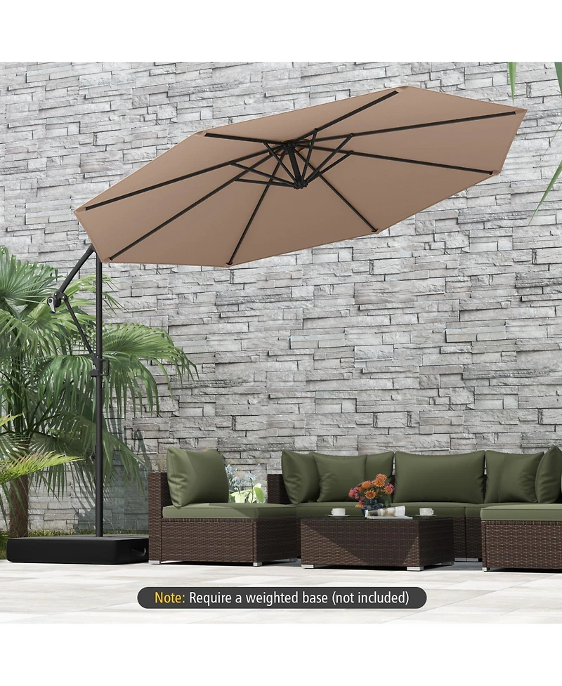 Gouun 10 ft Offset Cantilever Patio Umbrella with Infinite Tilt and 360 Rotation