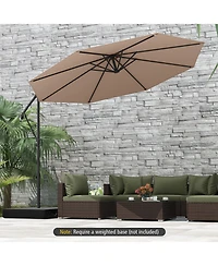 Gouun 10 ft Offset Cantilever Patio Umbrella with Infinite Tilt and 360 Rotation