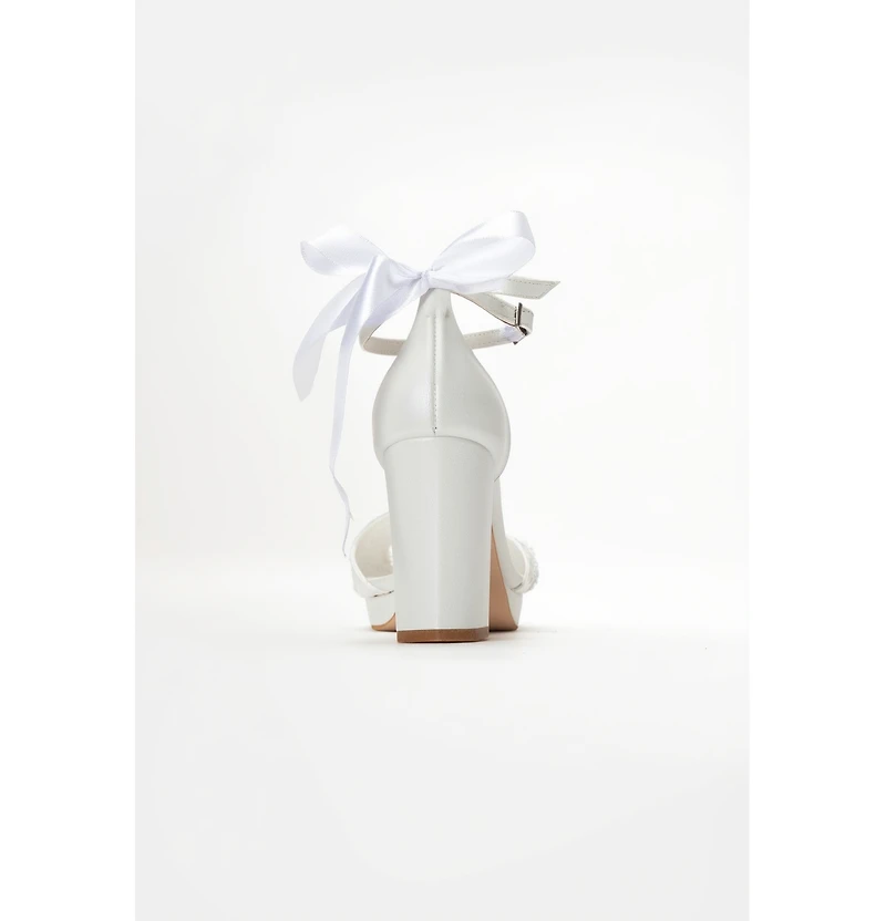 Forever & Always Shoes Women's Vivienne Back Bow Wedding Heel