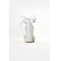 Forever & Always Shoes Women's Vivienne Back Bow Wedding Heel