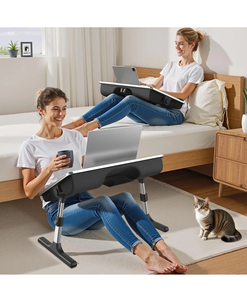 Gnuadz Lap Desk Laptop Stand Cushioned Adjustable Foldable