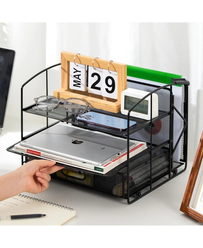 Gnuadz Desktop Organizer 3 Trays Drawer File Holder