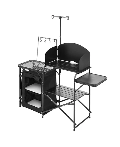 Sugift Portable Aluminum Camping Kitchen Table With Storage for Bbq and Picnic