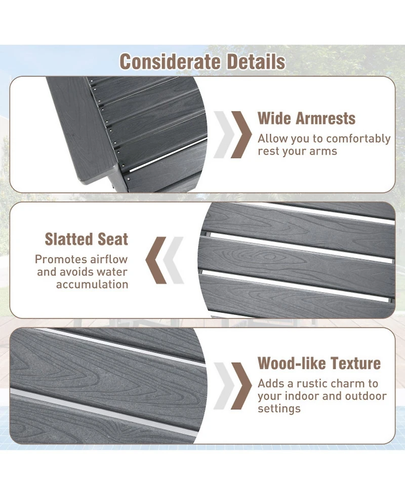Sugifit 7-Piece Outdoor Dining Table Set for 6 People 67 in Hdpe Patio Rectangle Table and 6 Armchairs