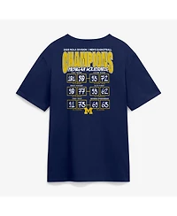 Fanatics Men's Navy Michigan Wolverines 2026 Ncaa Basketball National Champions Schedule T-Shirt