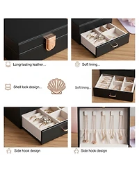 Yigii 5 Layer Jewelry Organizer Box with Necklace Hanger Drawers Earrings Bracelet Storage Gifts